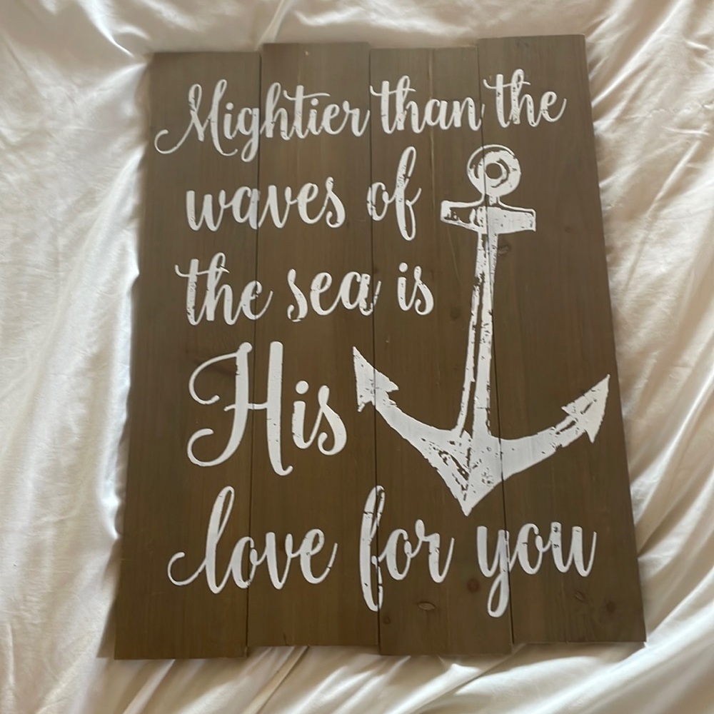 “Mightier than the waves of the sea is his love for you” Psalm 93:4 Wall Decor